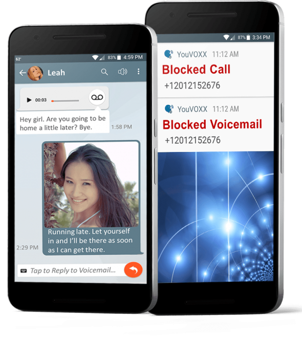 YouVOXX Social Voicemail mobile banner screenshots
